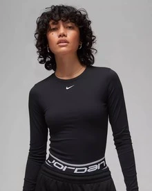 Nike Pro Mesh 运动紧身瑜伽健身上衣 - 黑色 - 查看 10