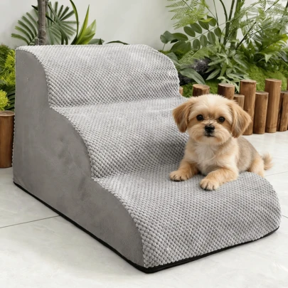 3/4-Tier Pet Stairs, Removable Pet Ladder, Sponge Steps, For Bed & Sofa. Non-Slip And Wear-Resistant, Removable And Washable. Suitable For Injured, Senior Dogs And Cats With Joint Pain. Hot Selling Item.