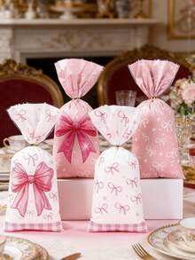 25/50/100 chiếc túi đựng quà cho bé chủ đề bướm, túi quà nơ hồng, hộp đựng kẹo, đồ dùng đóng gói quà tặng tiệc tùng có nơ, túi quà sinh nhật, túi quà tiệc tiết lộ giới tính. - Nhiều màu - Xem 7