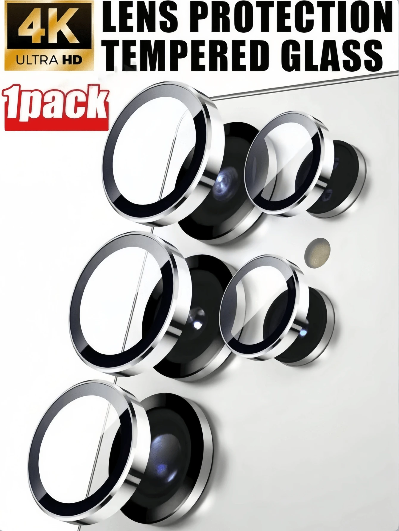 High-Definition Lens Protection Film Set, Ultra-Thin Aluminum Alloy Frame With Tempered Glass Surface, Scratch And Shock Resistant Rear Camera Cover, For Samsunxy S26 Ultra 25 Ultra S24 Ultra S23 Series (S23/S24/S25/S26/S24/S23), With Positioning Plinstallation And Bubble-Free - Silver - View 1