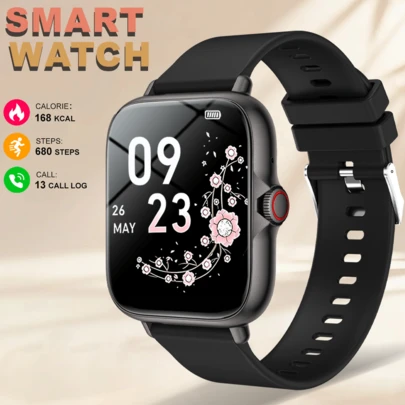 1.83" Full Screen Touch Smart Watch For Men & Women, Wireless Calling, Pedometer, Calorie, Sports Modes, Stopwatch, Notification, Remote Camera, Distance Tracking, Music Player And More Multi-Functional Smart Watch