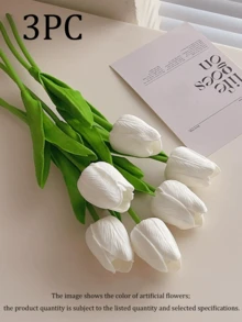 3 Peças Flores de Tulipa Artificiais, Branco/Rosa/Amarelo/Vermelho, Adequadas para Decoração Doméstica, Decoração de Sala de Estar/Quarto, Plantas Artificiais, Decoração de Primavera, Casamento, Quarto, Mesa, Decoração de Jardim, Acessórios de Quarto, Decoração de Primavera, Presente de Verão, Presente para Ele, Presente para Ela - Multicolorido - Visão 17