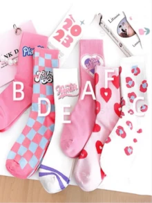 6 Pairs Breathable Moisture-Wicking Sports Crew Socks - Multicolor - View 2