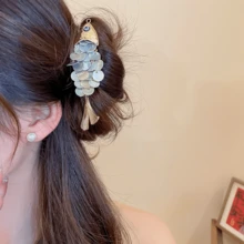 1pc Shell Fish Shaped Minimalist Fashion Hair Clip (Duck Clip) - Multicolor - View 7