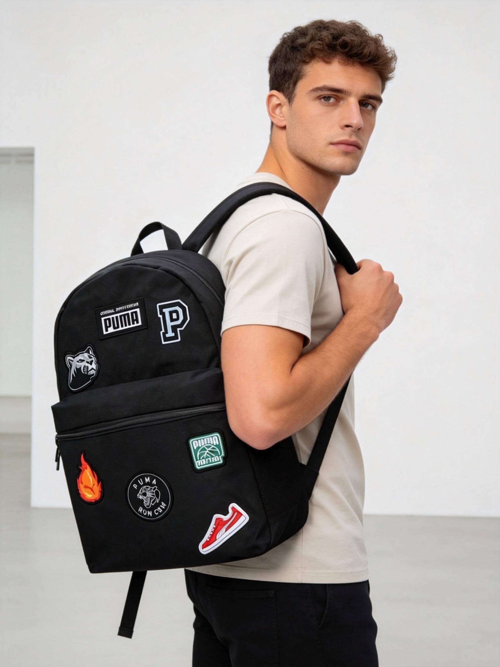 Puma Balo túi xách nam túi xách nữ túi đựng máy tính dung tích lớn túi thể thao túi xách học sinh 078561-01 - màu đen - Xem 1