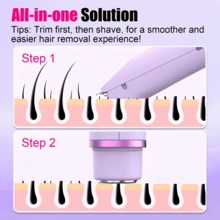 New Upgraded 2-In-1 Electric Shaver, Waterproof Bikini Trimmer, Dry & Wet Use, Painless Personal Grooming Tool, Suitable For Women's Face, Body, Legs, Bikini Area And Private Hair, With Smart Digital Display Screen - View 4