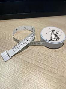 迷你伸缩卷尺，猫咪和星星图案设计，公制和英制双刻度，长度150厘米，柔软灵活，适用于人体测量、缝纫、手工制作、家居装饰等。 - 多色2 - View 4