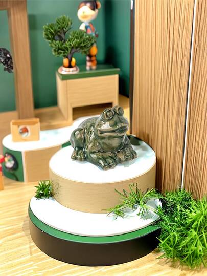 Tượng ếch bằng nhựa cổ điển, 1 chiếc, thích hợp cho bể cá, bình thủy tinh và bàn làm việc tại nhà - Trang trí ngày lễ hoàn hảo | Trang trí theo chủ đề thiên nhiên | Kết cấu tinh tế, trang trí sân vườn hình ếch