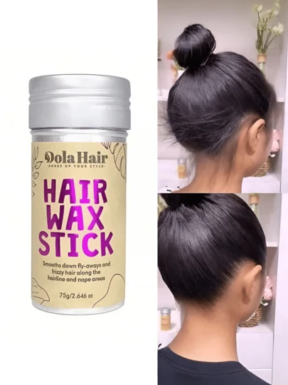 2pcs Set, Non-Greasy Styling Wax Stick, Natural Curl & Wig Curl Control Savior, Modify Asymmetric Hairline, Strong Shaping, Random Bottle Label