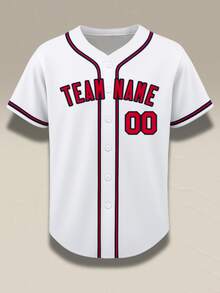 Customized Men's Baseball Jersey, Can Print Personalized Team Name And Number, Suitable For Fans And Team Uniforms, Available For Bulk Order Sports - White - View 3