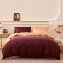 Bộ 3 món ga trải giường và vỏ gối phối màu gradient, chất liệu polyester, có khóa kéo, mềm mại và thoáng khí, phù hợp cho mọi mùa - Bao gồm 2 vỏ gối và 1 ga trải giường (không kèm ruột chăn), quà tặng ngày lễ. - Màu chuyển sắc - Xem 2