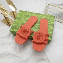 Women's Slippers Summer Fashion Flat Flip Flops Home Non-Slip Jelly Shoes Women's Shoes - Màu xanh lam - Xem 5