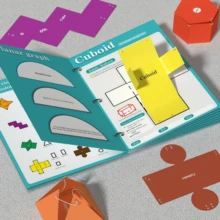 3D几何折叠模型套装，数学教学辅助工具，空间几何动手探索，互动学习工具，学生DIY数学教具，数学可视化辅助工具，家庭和学校STEM教育，基础数学入门套装 - 彩色 - 查看 6