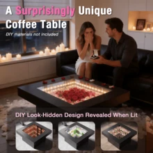FKWin LED Infinity Mirror Coffee Table For Living Room - 黑色 - 查看 2