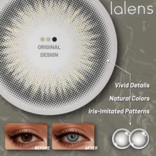 Lalens Deep Throat Gray Small Pupil 1Pair Half Yearly Disposable Soft Comfortable Natural Mixed Eye Effect Beauty Color Contacts For Daily Makeup Party - Deep Throat Gray - View 5