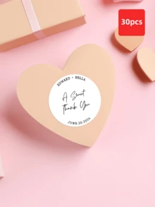 1-120Pcs Custom Wedding Stickers Personalized ,Circle Custom Stickers Labels, Customizable Round Wedding Stickers, Names And Dates Editable, Waterproof And Oil-Resistant, Multi-Size Circle Custom Stickers For Wedding Snack Bag Sweets Desserts Favors Stickers Custom Sticker - Multicolor - View 13