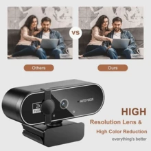 4K/2K/1080P USB 网络摄像头，带自动对焦和隐私保护盖 | 即插即用，适用于 PC/笔记本电脑、Zoom、直播和远程办公 - 彩色 - 查看 8