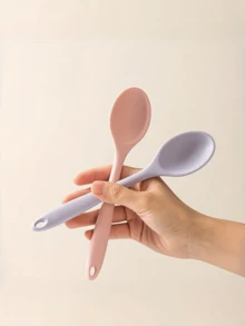 4pcs Heat Resistant Non-Stick Kitchen Utensil Set, 8-Inch (8.07-Inch) Silicone Spoon, Mixing Spoon, Soup Spoon, Rice Spoon, Adult Spoon, Dining Spoon, Suitable For Mixing, Baking, Serving And Cooking - Multicolor - View 12