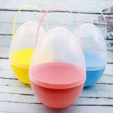 10-30cm Grande secchio di plastica trasparente con manico | Contenitore a forma di uovo extra large, adatto per la caccia alle uova di Pasqua riempite, decorazione per feste, cesto per la caccia alle uova di coniglio, forniture per feste di primavera - Stili multipli - Visualizzare 8
