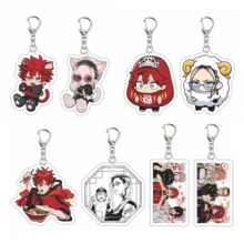 Serie de llaveros acrílicos de doble cara con diseños de dibujos animados lindos de la serie de anime Gokurakugai, accesorio para bolso, maleta, teléfono, coche. - Multicolor - Ver 1