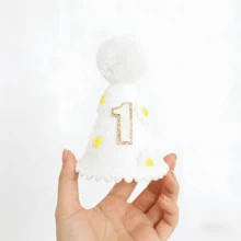 1顶雏菊主题一周岁生日帽，雏菊一周岁生日派对帽，一周岁生日派对帽，一周岁生日庆祝装饰，一周岁生日锥形帽，适合一周岁生日派对装饰、生日拍照道具、生日头饰 - 雛菊 - 查看 5