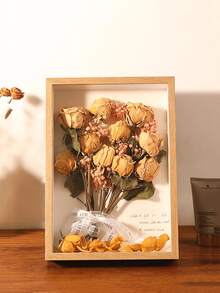 [Delivery Within 2-7 Days In The United States]Single-Piece Set, 10-Inch Natural Wood Grain Frame, Dried Flower Photo Frame, 3D Floral Art Frame, Living Room/Bedroom Decor, Holiday Keepsake Gift. Natural Wood Tones And Gentle Aesthetic Complement Japanese, Nordic, And Other Minimalist Home Styles. 3D Embedded Design Preserves Dried Flowers' Natural Form. Moisture-Resistant And Durable, With A Warm Texture That Resists Warping-Combining Artistic Appeal With Sentimental Value. Versatile For Various Settings: Living Room Wall Decor, Bedroom Desk Display, Entryway Cabinet Accents. Ideal For Gifting During Holidays Or Showcasing Photos, Scrapbooks, Dried Flowers, Tickets, Crafts, Medals, Certificates, And Mementos. Letter Stickers Add Personalized Accents To Your Display. - 1PC - 查看 5