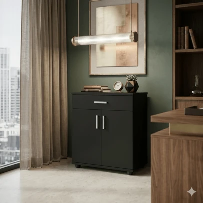 House Furniture Stores Organizador Multiuso 2 Portas Preto