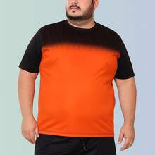 Men's Short Sleeve T-Shirt With Sublimated Gradient Print, Basic Style, Plus Sizes G1 G2 G3, Various Colors, For Casual, Gym, Running, Workout, Party, Beach, Clubbing, Premium - trái cam - Xem 5