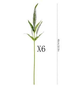 1/3/6支装仿真白色鼠尾草花，48厘米假花，适用于墙面、客厅、卧室、婚礼、派对装饰、桌面摆件、家居、桌面装饰、厨房、婚礼、餐桌摆件、中心装饰品、办公室、花园、户外、房屋、庭院装饰，适合春、夏、秋、冬四季。 - 白色 - 查看 8