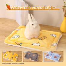 1pc Bunny Bed,Guinea Pig Hamster Warm Mats Bed Hamster Sleep Pad Squirrel Hedgehog Soft Cushion Rabbit Chinchilla Bed Mat House Nest - Multicolor - View 1