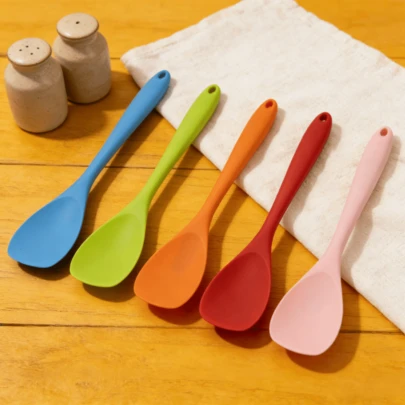Holiday Party Silicone Spatula Scraper Set, 5 Bright Colors - Non-Stick Food- Tool For Cooking, Baking, Salad Mixing - 2/4/6-Pack (Pink/Orange/Blue/Red/Lime) - Perfect Gift
