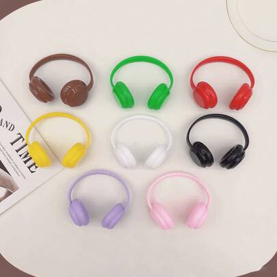 Mini Headphones For Dolls, Fits 10/20cm Cotton Dolls, Universal Headband Accessory, Cute Plastic Decor, Doll Outfit Accessory, Doll Photography Prop, Fashionable Doll Decoration, Realistic Headphone Accessory