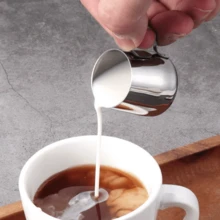 1 bình đựng sữa mini bằng thép không gỉ 304, dung tích 12.5ml/30ml, dùng để pha latte art, cốc sữa cà phê, dụng cụ pha chế. - Bạc 304 - Xem 2