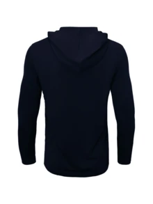 Pack de 4 Playeras con Capucha y Manga Larga para Hombre, Malla Micro Poliéster 150gsm, Transpirable, 8 Colores - Azul Marino - Ver 4