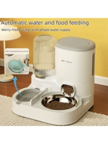Cat Bowl Water And Food Integrated Pet Feeder Water Dispenser Cat Automatic Integrated Pet Utensils Cat And Dog Supplies Random Delivery Of Styles - 1L-2.2L - View 3