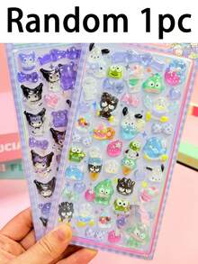 Cute, Fresh, Sweet, Natural Cinnamon Dog Cartoon Pink & Red Family New 3D Crystal Phone Case Sticker, Cartoon Micro-Landscape Sticker, Hand-Painted Sticker, No Cutting Required, School Supplies Back To School Season - Multicolor - View 16