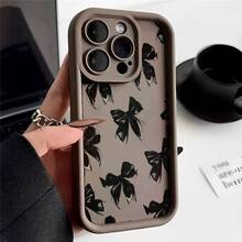 Esta funda para teléfono con estampado de nudos negros y terciopelo es compatible con Apple  16E/15/14/13/12/11/Pro/PLUS/Pro Max/MINI, S/A/M/NOTE, S/G/EDGE/E, Transition Spark/HANTOM/CAMON/INFINIX, Honor 400/PLAY/X/Y, OPPO Reno/A/F, 14/Redmi/POCO/NOTE y otros modelos. Está hecha de TPU transparente, sencillo, elegante y duradero. Es una opción ideal para el Día de San Valentín, Halloween, Navidad, para uso personal o como regalo. - Café integral - Ver 10