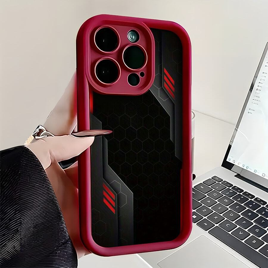 Esta funda para teléfono con diseño de panal de abeja es compatible con Apple 16E/15/14/13/12/11/PRO/PLUS/PROMAX/MINI, S/A/M/NOTE, S/G/EDGE/E, Transition Spark/HANTOM/CAMON/INFINIX, Honor 400/PLAY/X/Y, OPPO Reno/A/F, 14/Redmi/POCO/NOTE y otros modelos. Está hecha de TPU transparente, sencillo, elegante y duradero. Es una opción ideal para San Valentín, Halloween, Navidad, uso personal o como regalo. - Burdeos - Ver 1