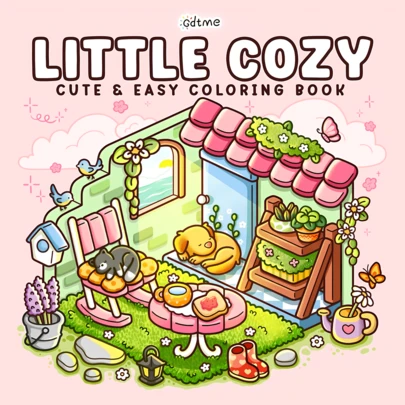 小小温馨：成人及青少年涂色书，设有舒适角落和口袋空间，简单可爱的图案，助您放松身心（可爱简易涂色）复活节礼物；学习用品；可爱房间装饰；卧室装饰；涂色书玩具；派对礼品袋填充物；复古涂色书玩具；柔软乐趣；办公用品；