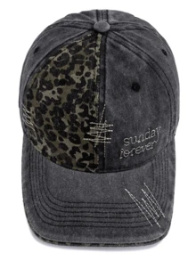 JZML 1pc Unisex Leopard Print Patch & Letter Embroidery Baseball Cap - A - View 9