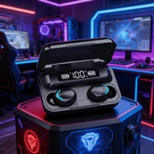 新款F9蓝牙耳机 9D立体声高低音运动耳机 免提触控TWS无线耳塞式耳机 - 查看 1