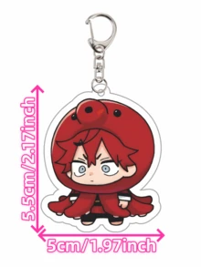 Serie de llaveros acrílicos de doble cara con diseños de dibujos animados lindos de la serie de anime Gokurakugai, accesorio para bolso, maleta, teléfono, coche. - Multicolor - Ver 3