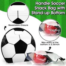 12个可重复使用的密封足球形派对礼品袋，竖底购物袋，适用于足球比赛日练习、生日礼物和足球派对用品，足球训练礼品袋 - A - 查看 5