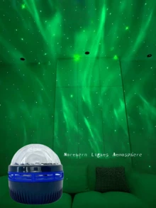1pc LED Northern Lights Projector Lamp With Remote Control, Multi-Color Modes, USB Powered Desktop Lighting For Bedroom Decor, Starry Sky Night Light, Plug And Play - Multicolor - View 3