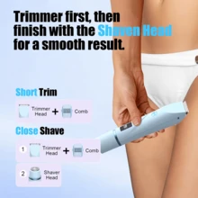 New Upgraded 2-In-1 Electric Shaver, Waterproof Bikini Trimmer, Dry & Wet Use, Painless Personal Grooming Tool, Suitable For Women's Face, Body, Legs, Bikini Area And Private Hair, With Smart Digital Display Screen - View 6