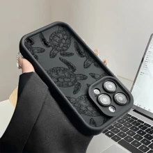Esta funda con estampado de tortuga es compatible con Apple  16E/15/14/13/12/11/PRO/PLUS/PROMAX/MINI, S/A/M/NOTE, S/G/EDGE/E, Transition Spark/HANTOM/CAMON/INFINIX, Honor 400/PLAY/X/Y, OPPO Reno/A/F, 14/Redmi/POCO/NOTE y otros modelos. Está fabricada con TPU transparente, sencillo, elegante y resistente. Es una opción ideal para San Valentín, Halloween, Navidad, para uso personal o como regalo. - Blanco - Ver 3