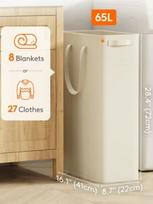 1pc/2pcs Ultra-Thin Narrow Foldable Laundry Basket With Handle, Space-Saving Collapsible Dirty Clothes Hamper, Suitable For Laundry Room, Dorm, Bathroom - Multicolor - View 6