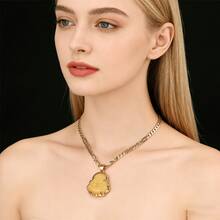 dollrinboy 1 chiếc dây chuyền mặt Phật mạ vàng 14K, unisex, dây xích dẹt 3mm. - Phật - Xem 9