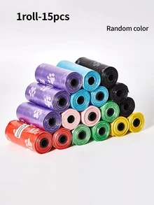 1 Roll/15pcs, 6 Rolls/90pcs, 8 Rolls/120pcs, 10 Rolls/150pcs, 20 Rolls/300pcs, 30 Rolls/450pcs Pet Waste Bags, Dog Poop Bags, Leak-Proof Convenient Outdoor Dog Waste Cleanup Bags, Easy To Clean - Multicolor - View 14