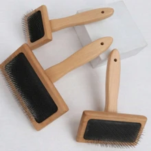 1 chiếc lược chải lông rụng bằng gỗ cho thú cưng, dùng được cho cả chó và mèo, lược massage gỡ rối lông cho thú cưng lông dài, lược chải lông chống tĩnh điện, lược chải lông bằng gỗ cho thú cưng. - Nhiều màu - Xem 4